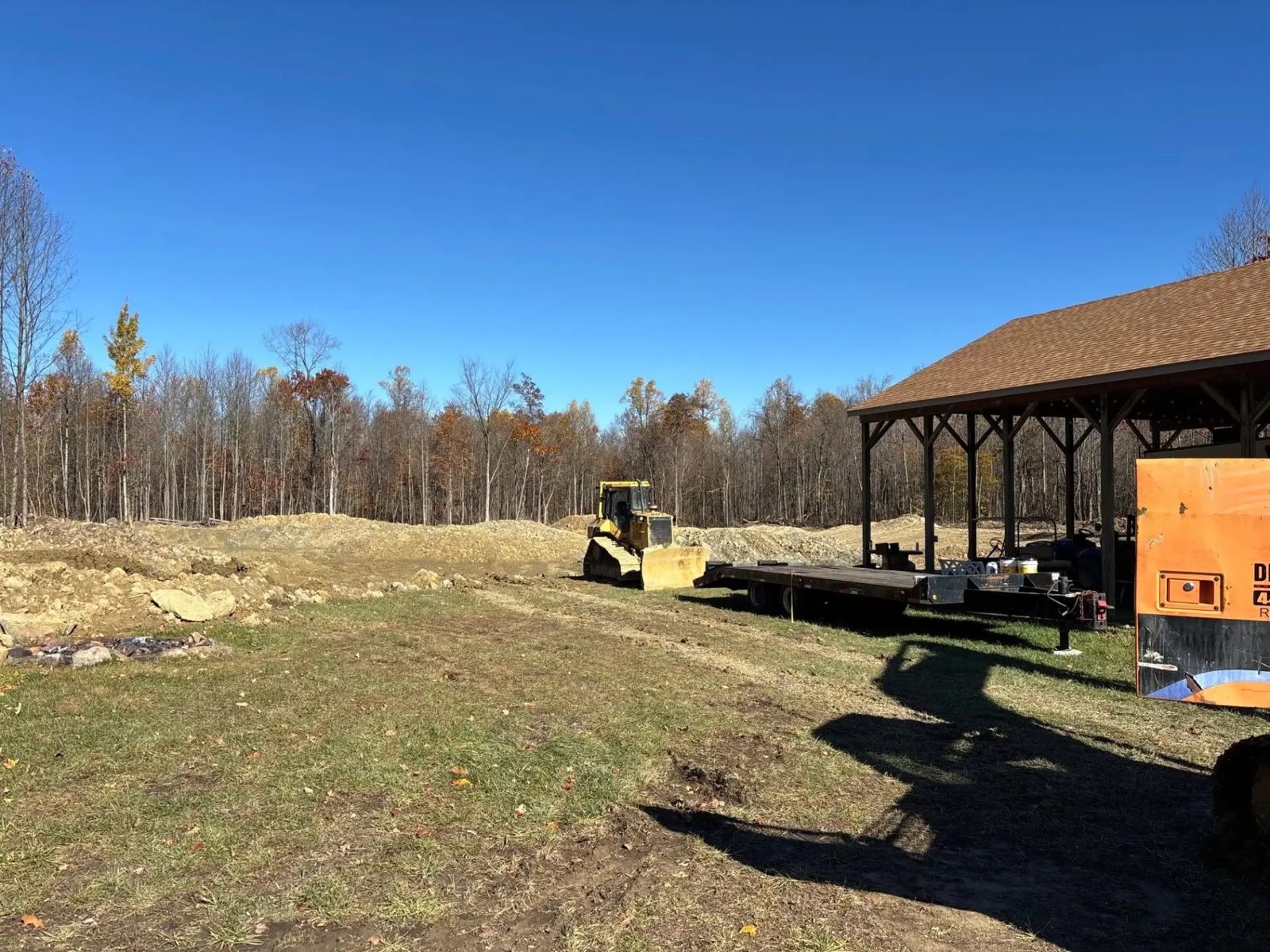 Cleared property with dozer